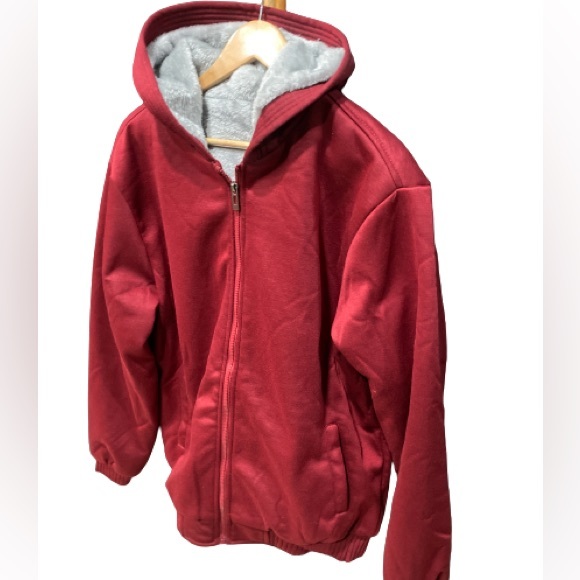 UNBRANDED Men’s/Unisex Thick zipper Sweatshirt w/ Hood Fleece Shacket NEVER WORN - Picture 4 of 8